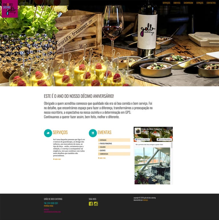 Grão de Bico Catering & Eventos - Website